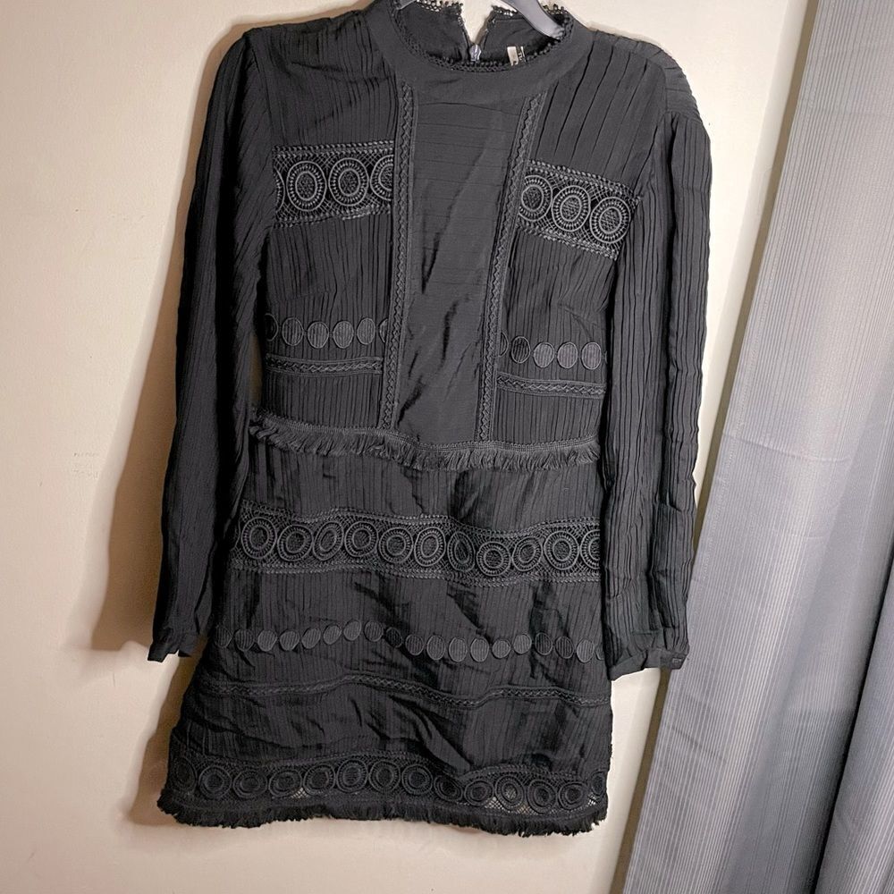 TopShop Embroidered Long Sleeve Dress